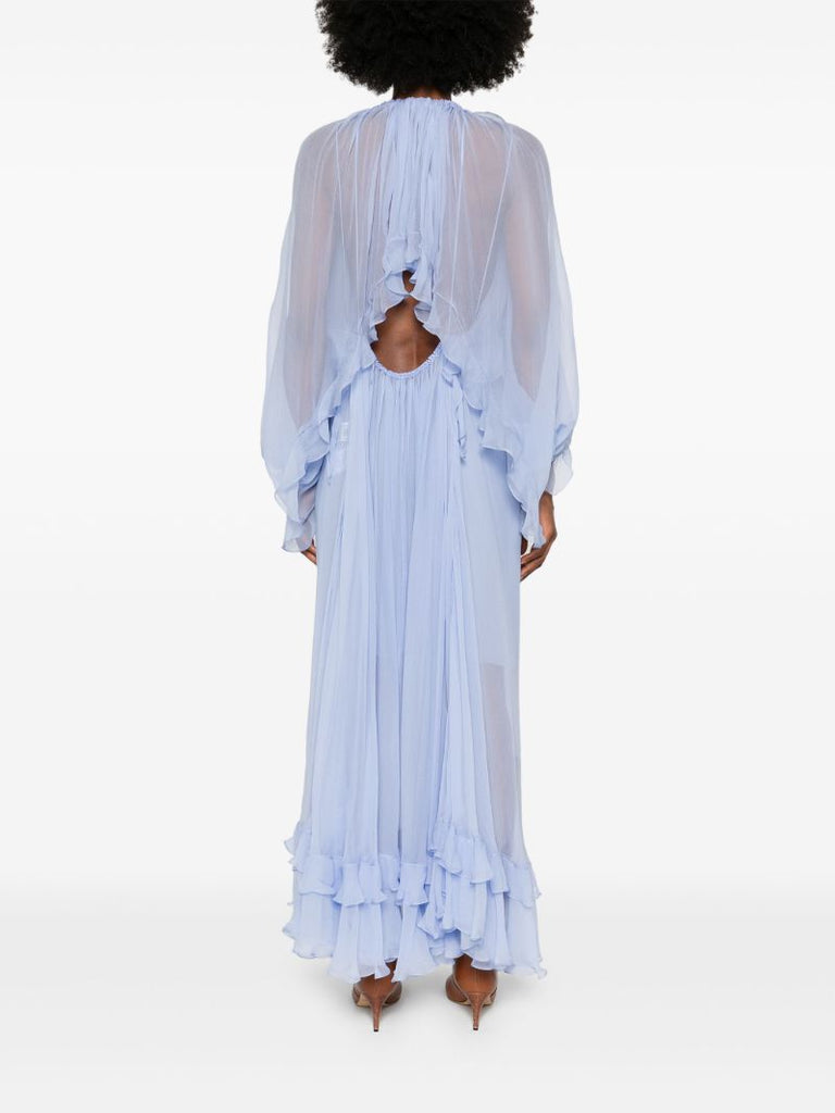 Sheer Ruffled Maxi Dress