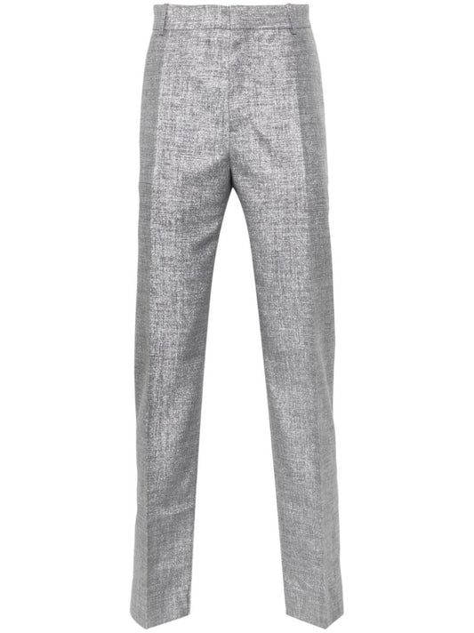 Metallic Straight Tailored Trousers