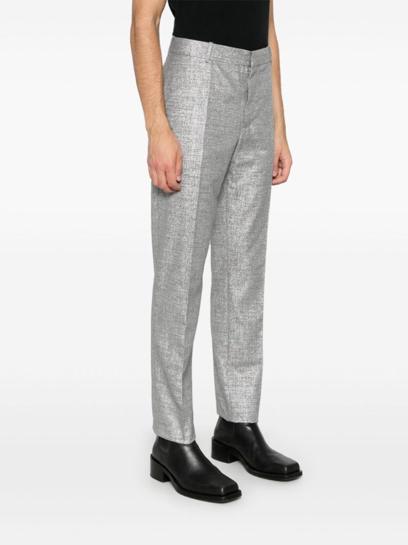 Metallic Straight Tailored Trousers