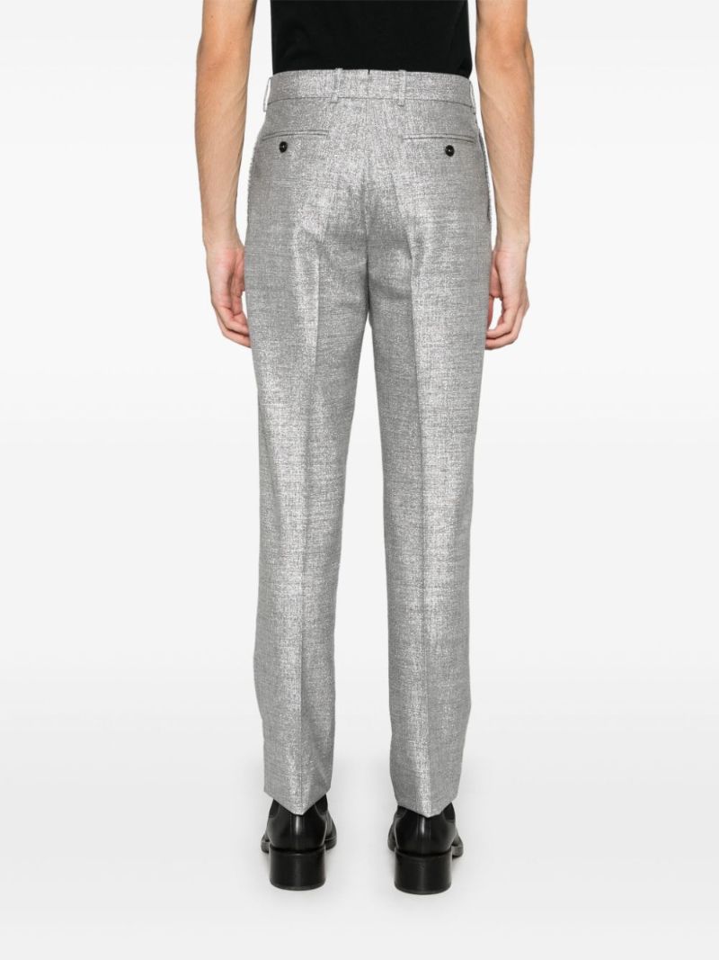 Metallic Straight Tailored Trousers