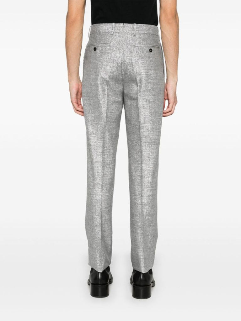 Metallic Straight Tailored Trousers