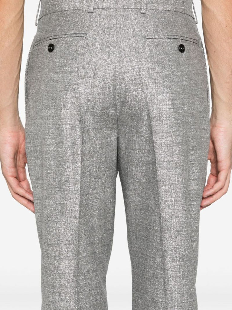 Metallic Straight Tailored Trousers