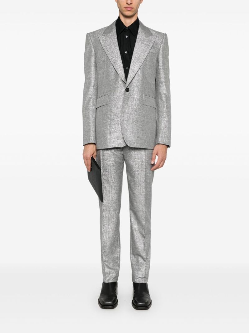 Metallic Single-breasted Blazer