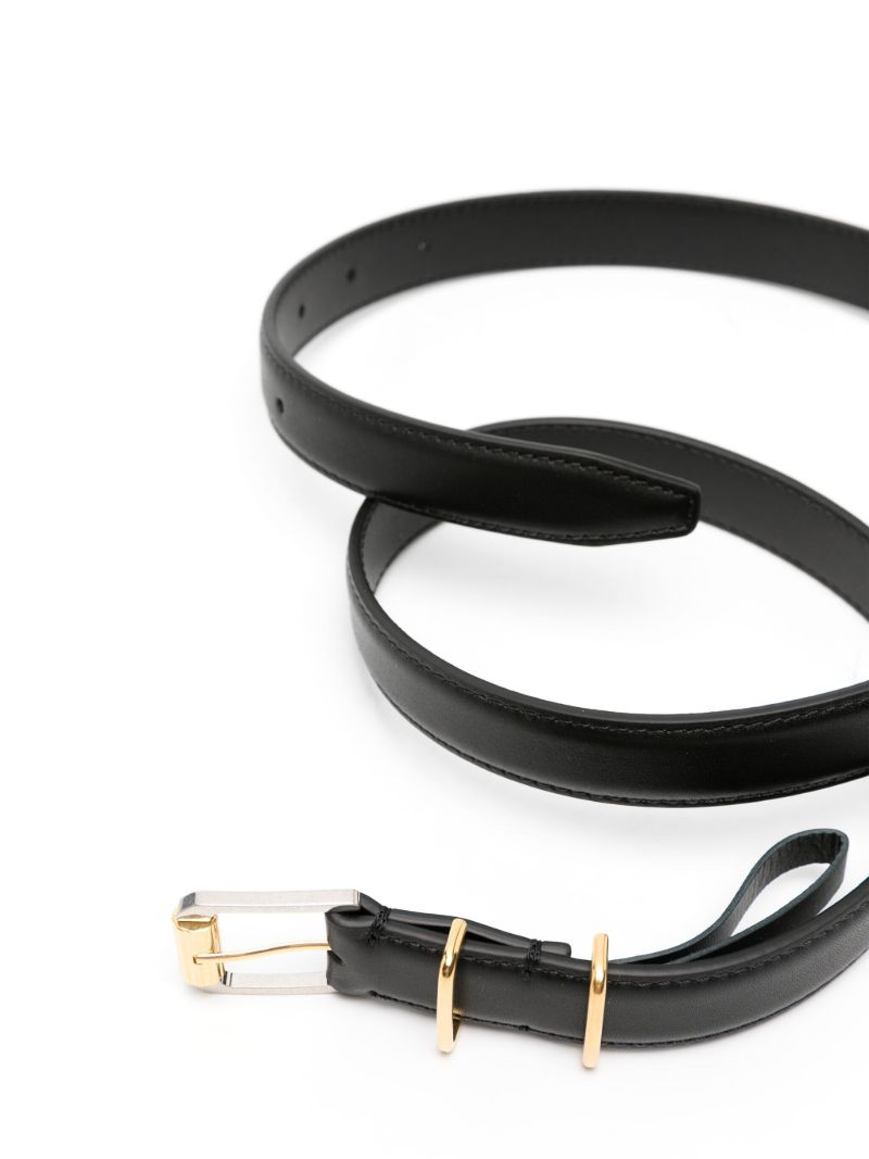 Black Metallic Loop Leather Belt