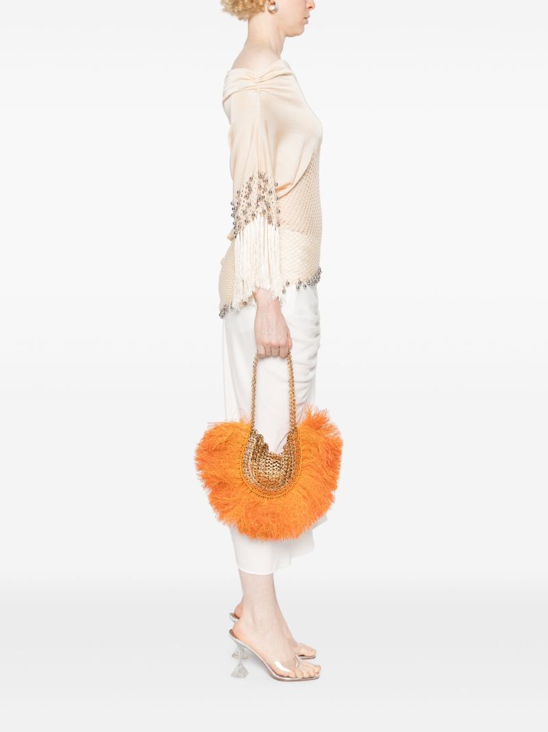 Gold-tone and Orange Iconic 1969 Moon Tote Bag