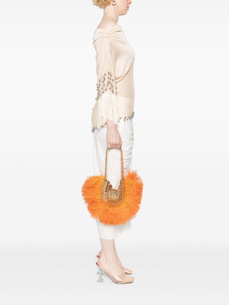 Gold-tone and Orange Iconic 1969 Moon Tote Bag