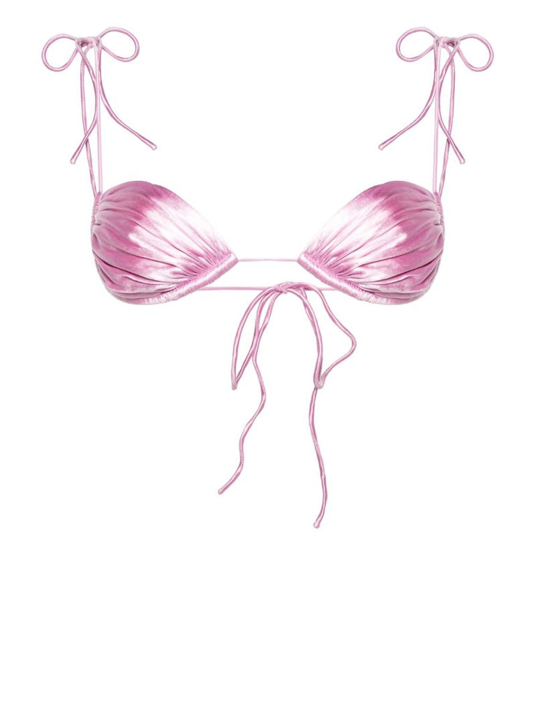 Pink Satin-finish Bikini Top