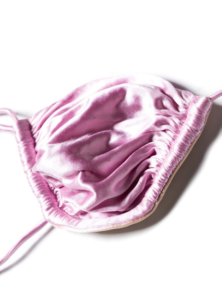Pink Satin-finish Bikini Top