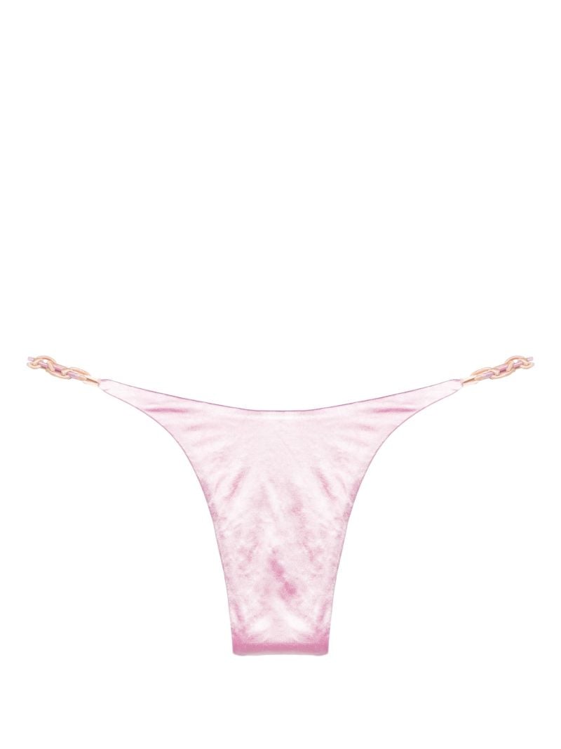 Pink Satin-finish Bikini Bottoms