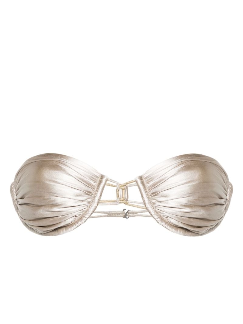 Gold-tone Satin-finish Bikini Top