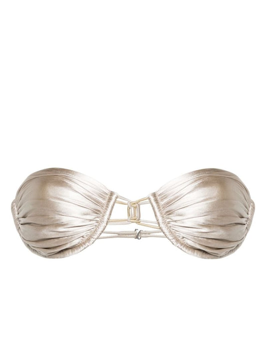 Gold-tone Satin-finish Bikini Top
