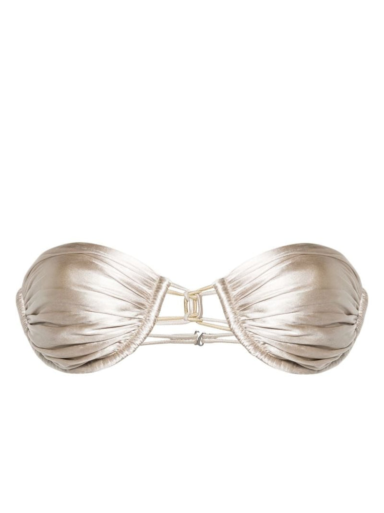 Gold-tone Satin-finish Bikini Top