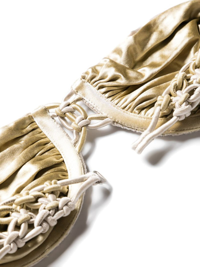 Gold-tone Satin-finish Bikini Top