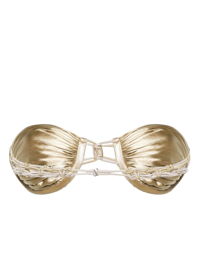 Gold-tone Satin-finish Bikini Top