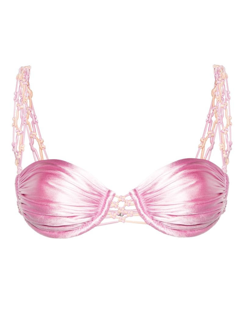 Pink Satin-finish Bikini Top