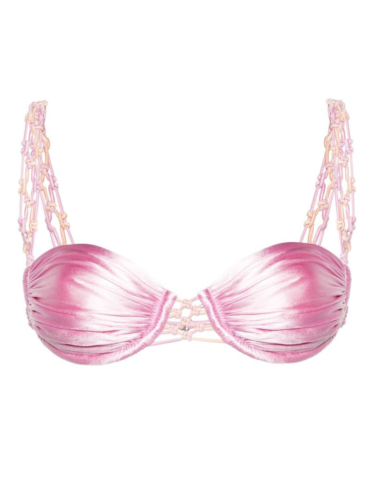 Pink Satin-finish Bikini Top