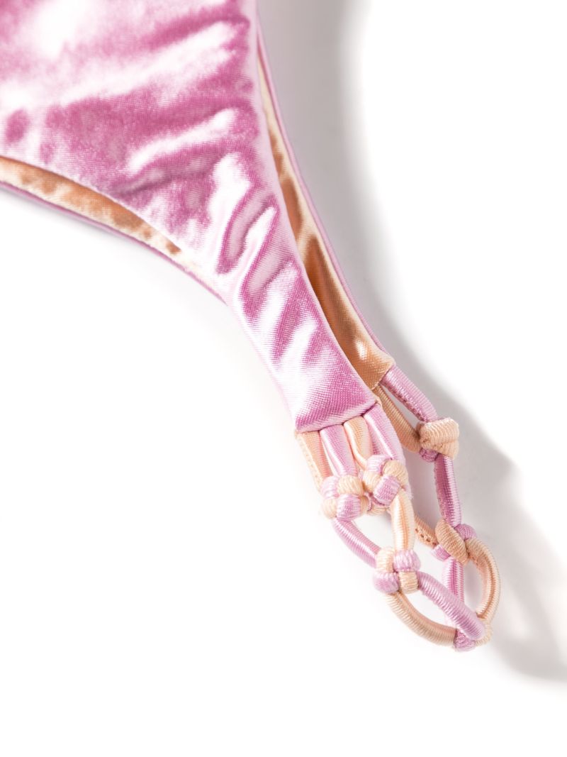 Pink Satin-finish Bikini Bottoms