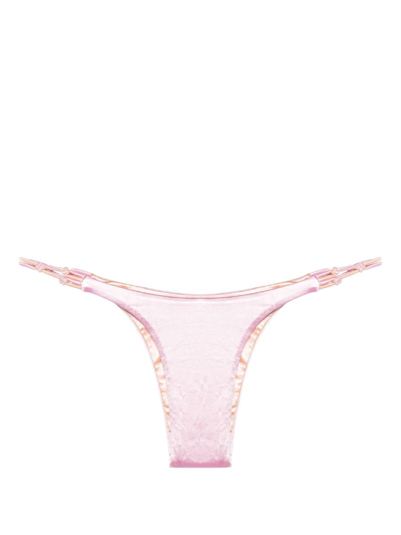 Pink Satin-finish Bikini Bottoms