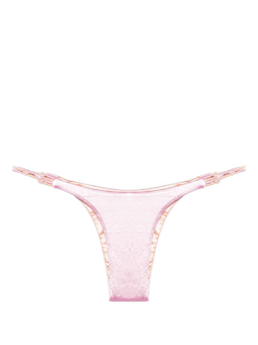 Pink Satin-finish Bikini Bottoms