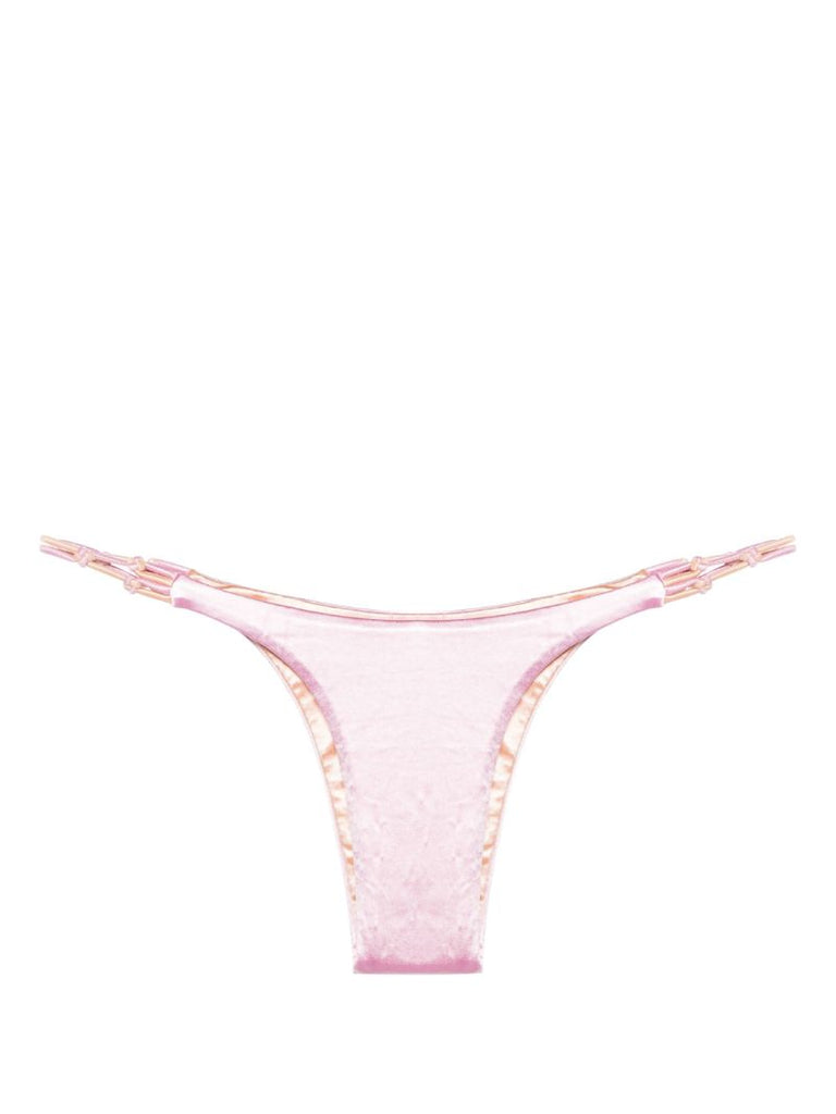 Pink Satin-finish Bikini Bottoms