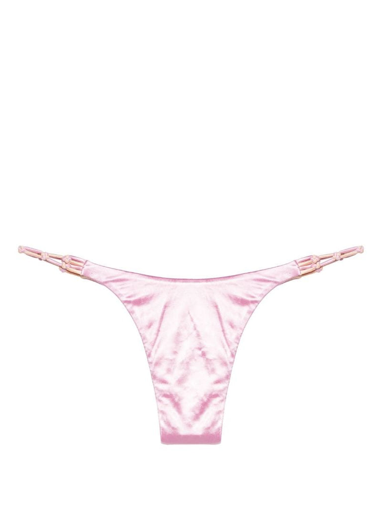 Pink Satin-finish Bikini Bottoms
