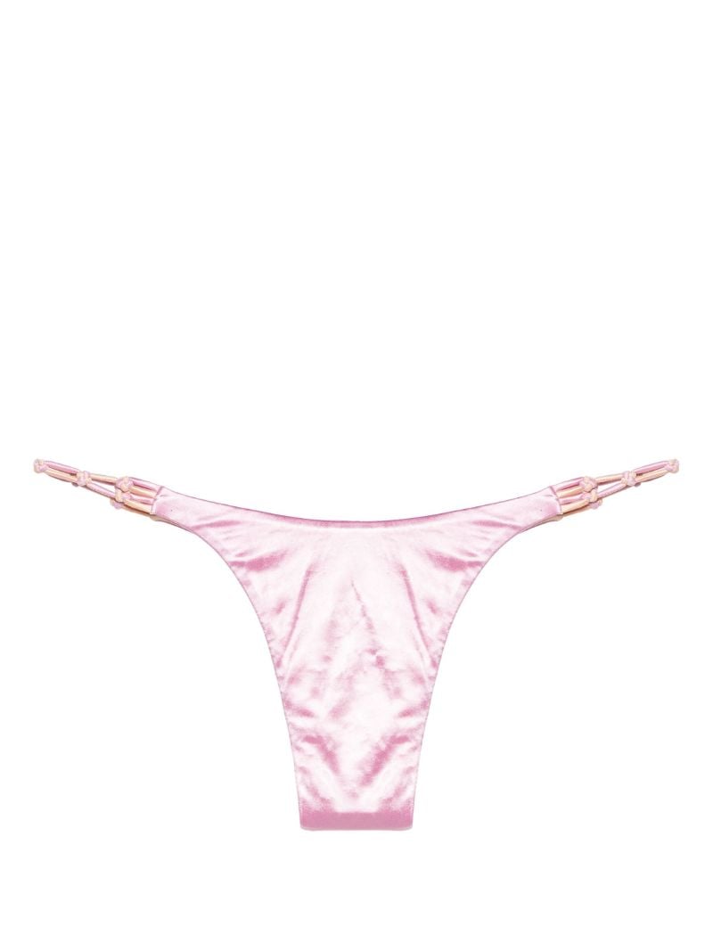 Pink Satin-finish Bikini Bottoms