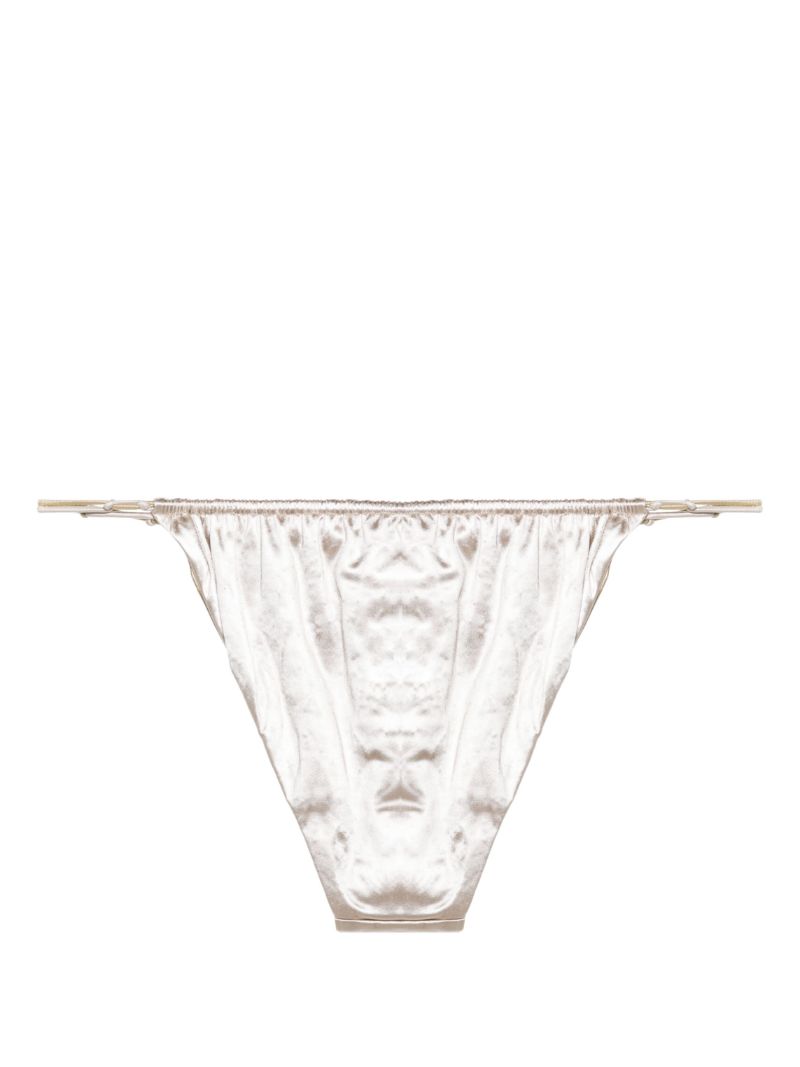Silver-tone Satin-finish Bikini Bottoms