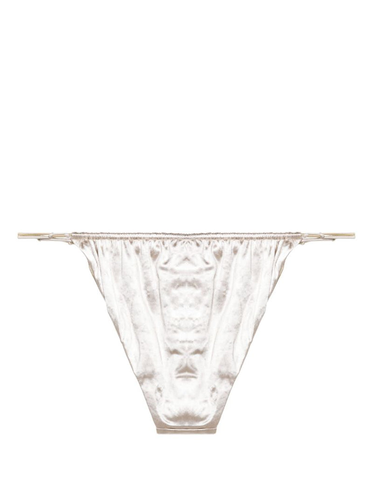 Silver-tone Satin-finish Bikini Bottoms
