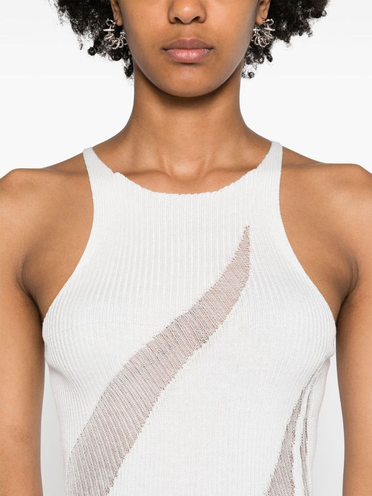 White Fuzzy Knitted Midi Dress