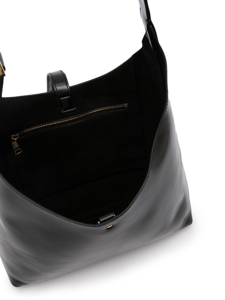Black Marcie Small Leather Shoulder Bag
