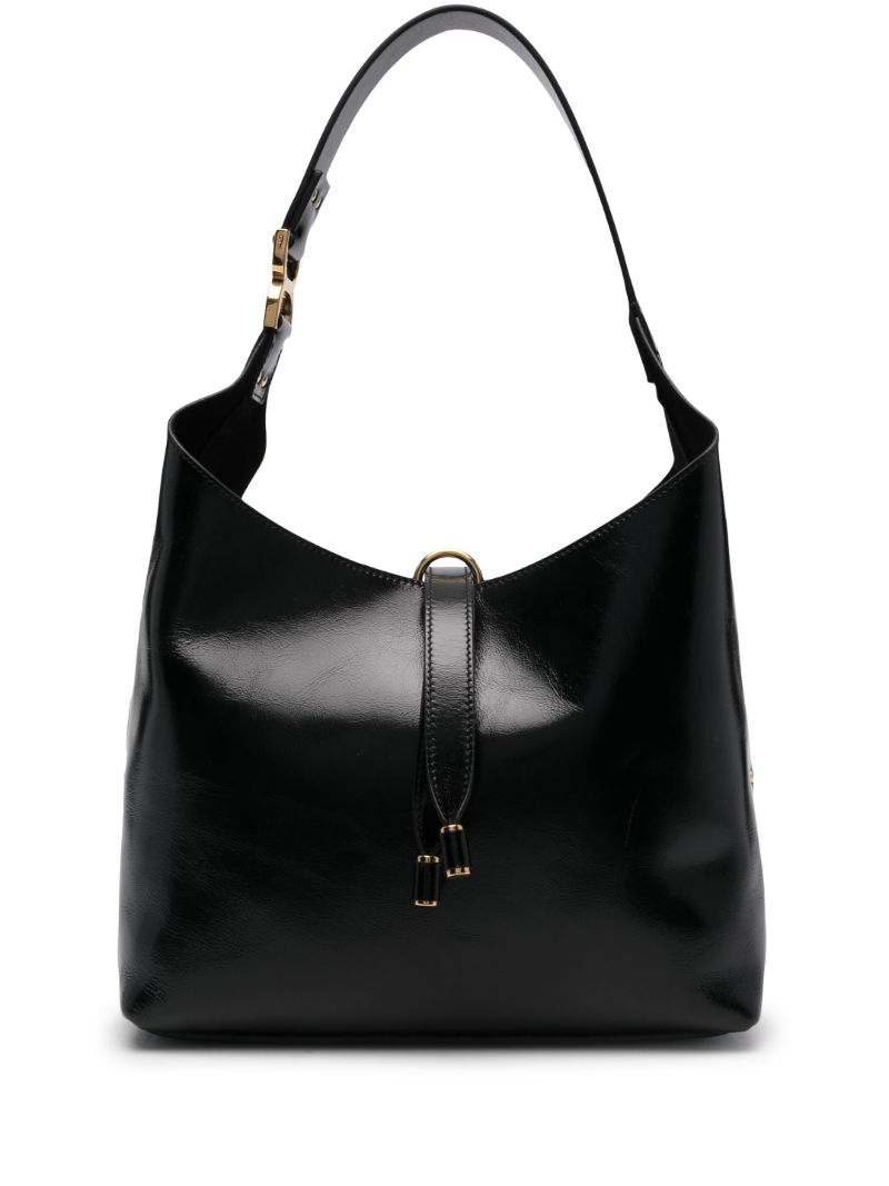 Black Marcie Small Leather Shoulder Bag