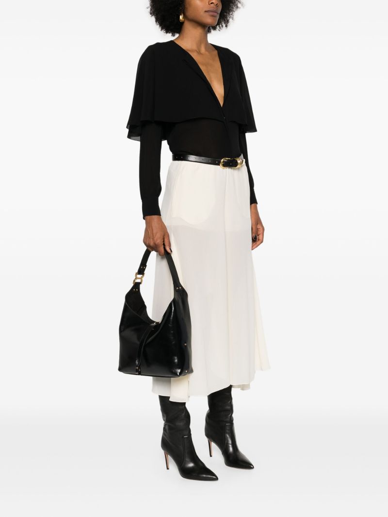 Black Marcie Small Leather Shoulder Bag