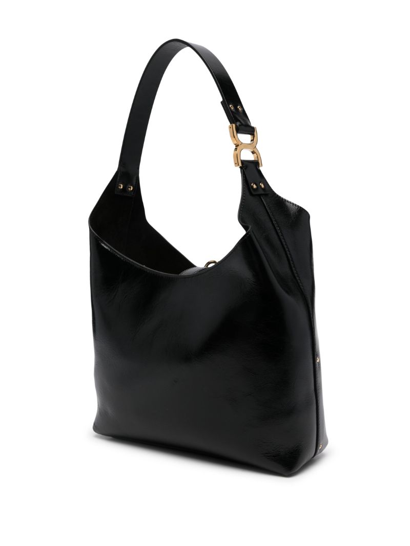 Black Marcie Small Leather Shoulder Bag