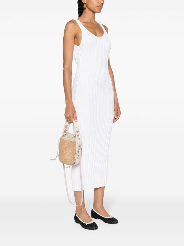 Wild Grey and Beige Logo Strap Woven Two-way Bag