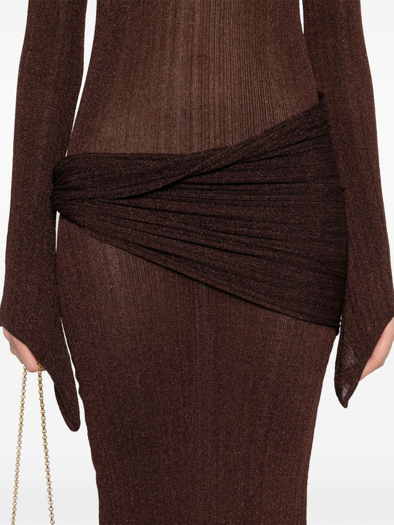 Brown LamÃ_x0083_Â© Gown