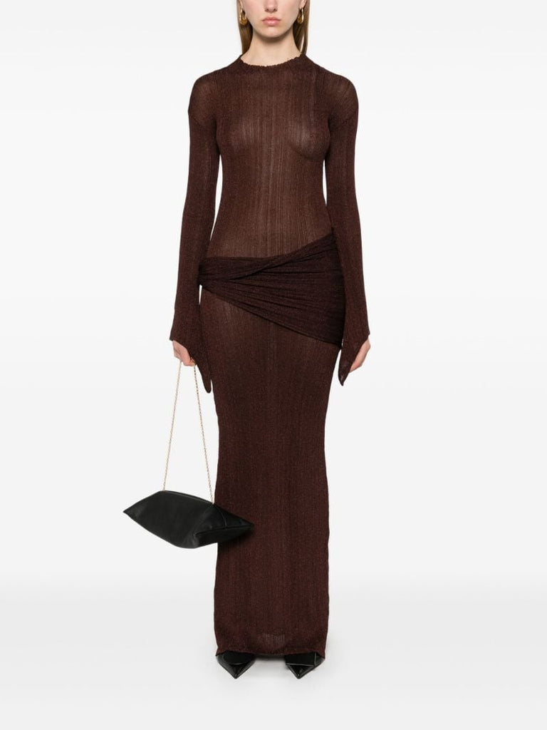 Brown LamÃ_x0083_Â© Gown