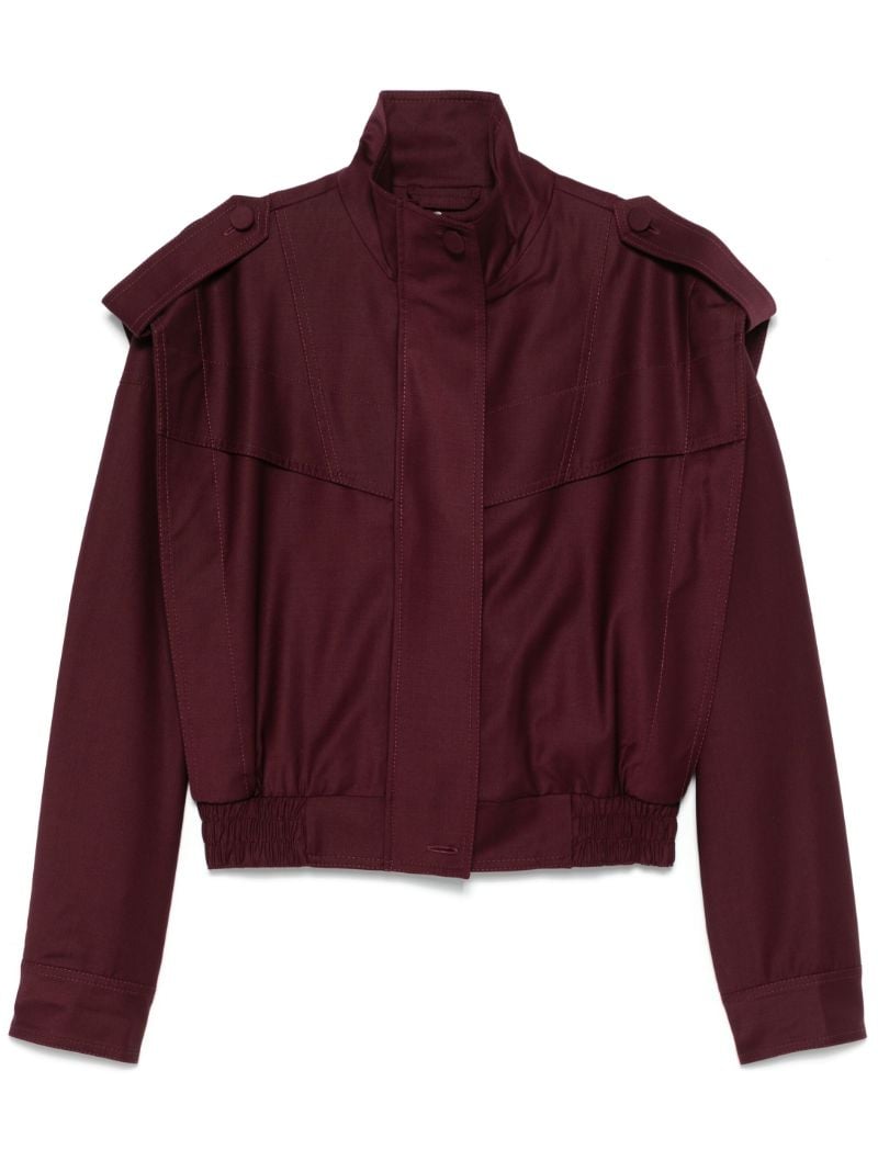 Red Cropped Bomber Jacket