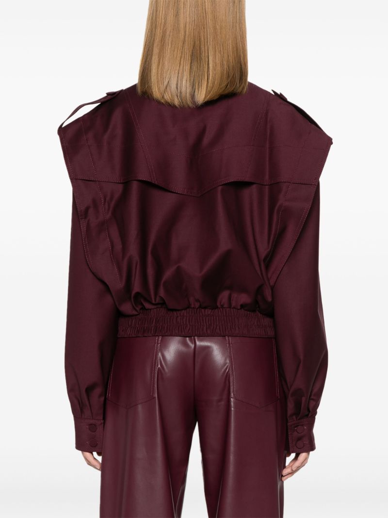 Red Cropped Bomber Jacket