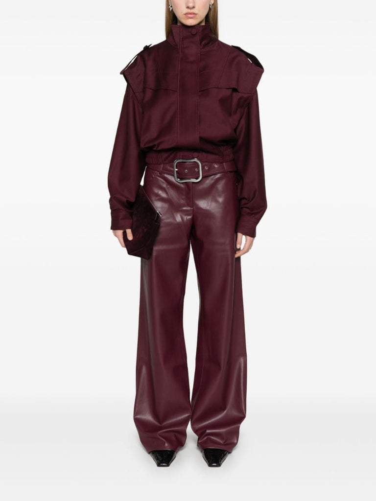 Red Cropped Bomber Jacket