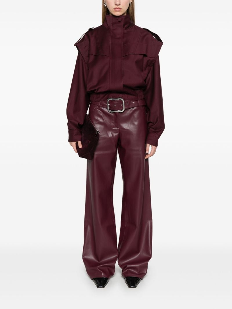 Red Cropped Bomber Jacket