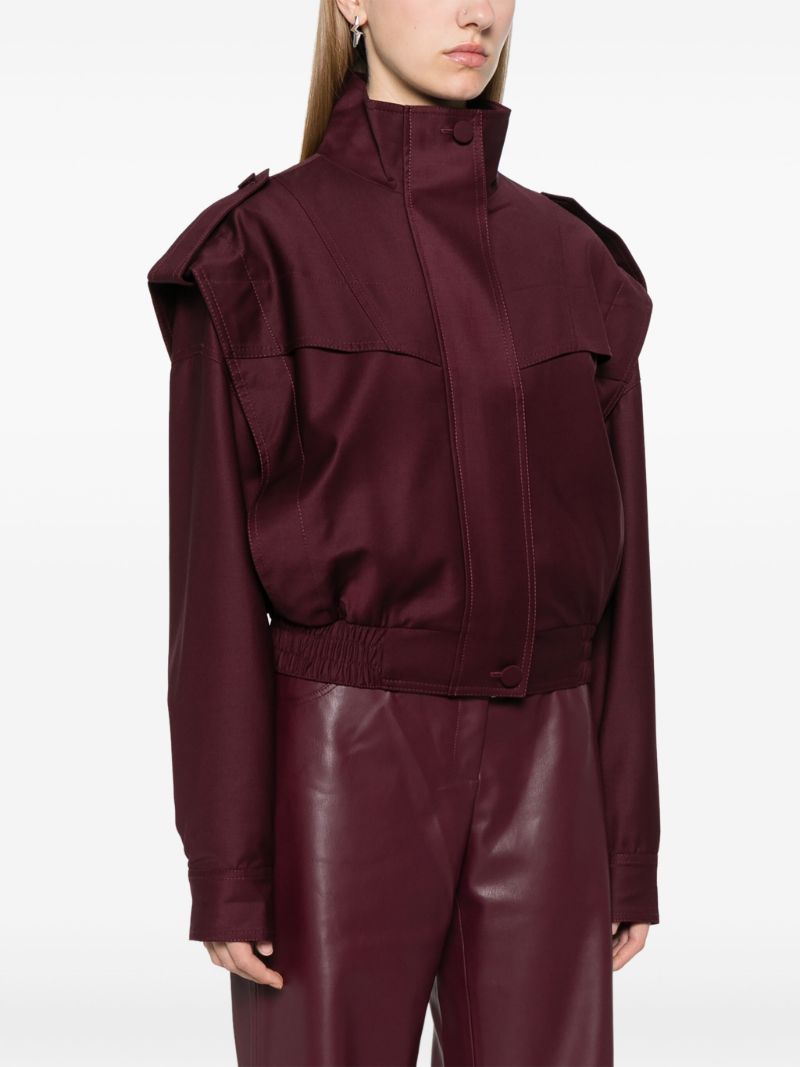 Red Cropped Bomber Jacket