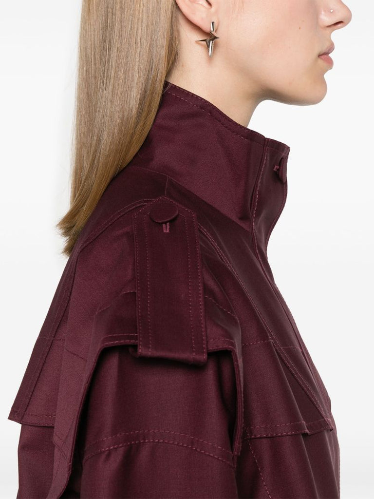 Red Cropped Bomber Jacket