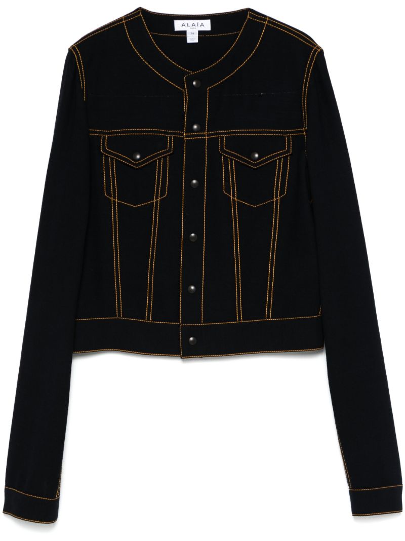 Blue Cropped Jacket