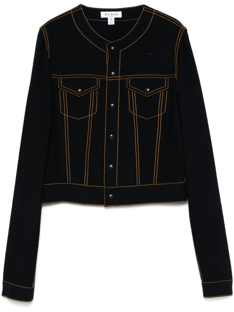 Blue Cropped Jacket