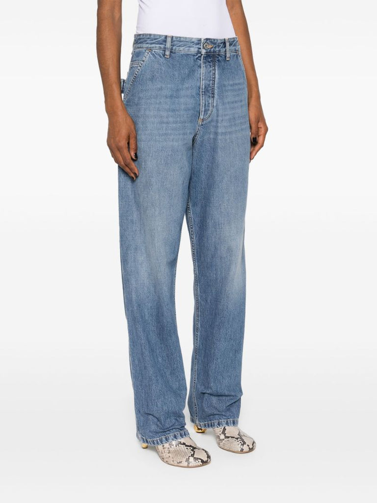Blue Straight-leg Carpenter Jeans