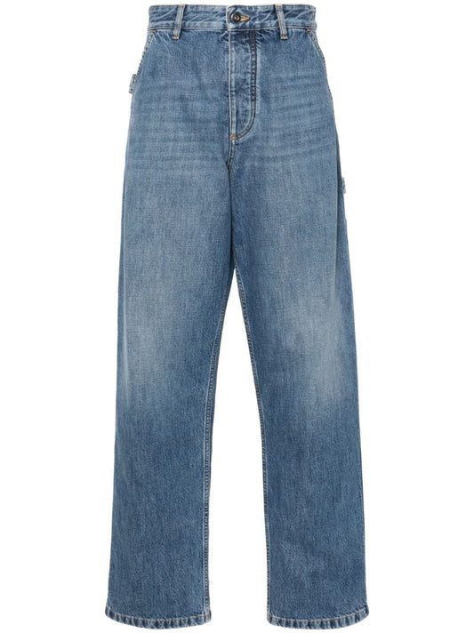 Blue Straight-leg Carpenter Jeans
