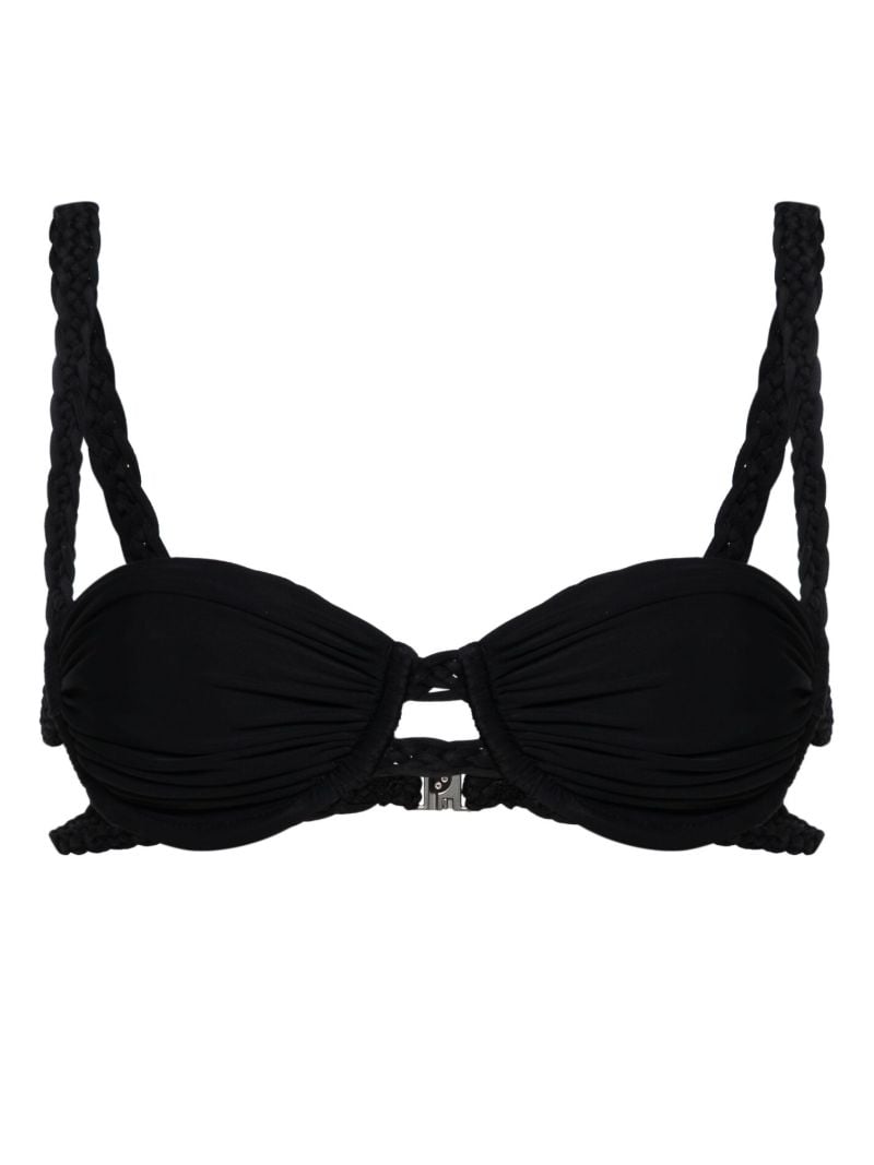 Black Braid-detail Bikini Top