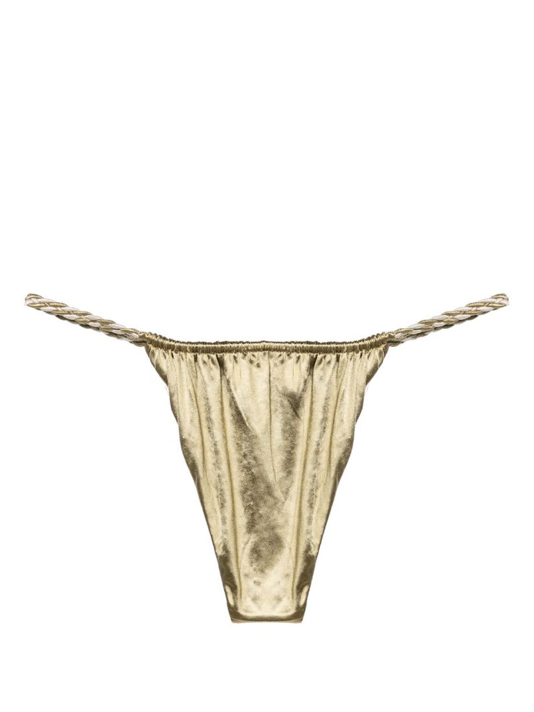 Green Satin-finish Bikini Bottoms
