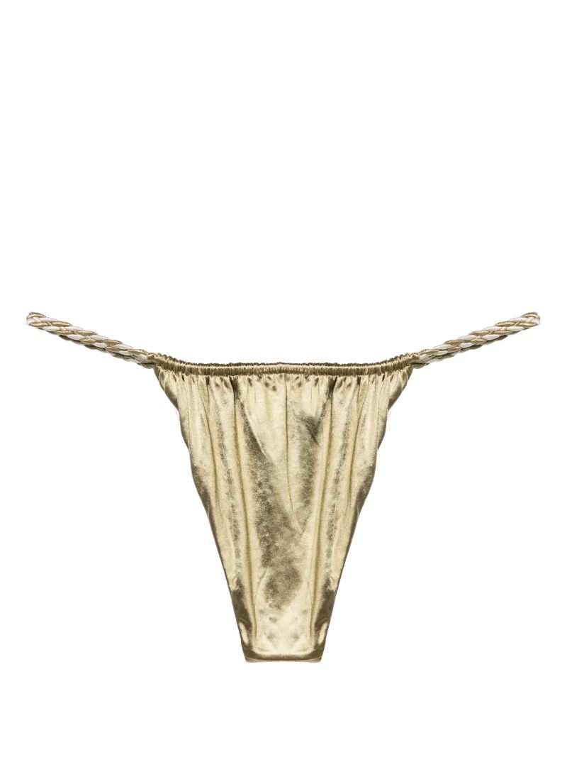 Green Satin-finish Bikini Bottoms