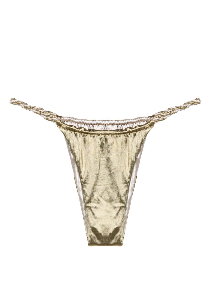 Green Satin-finish Bikini Bottoms